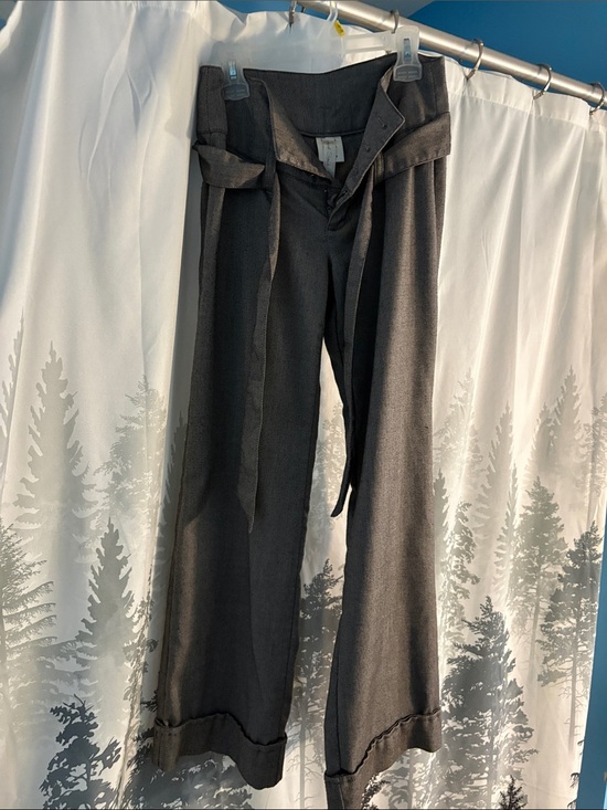 Heart Soul Pants - Heart Soul Charcoal Wide Leg Tie-Belt Pants